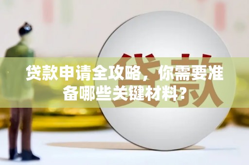 东平贷款申请全攻略，你需要准备哪些关键材料？