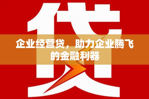 东平企业经营贷，助力企业腾飞的金融利器