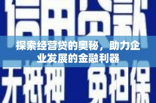 东平探索经营贷的奥秘，助力企业发展的金融利器