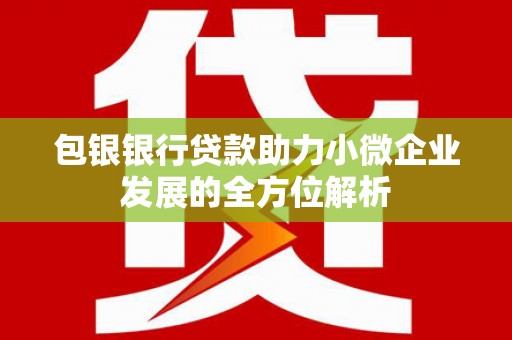 东平包银银行贷款助力小微企业发展的全方位解析 东平包银银行贷款助力小微企业发展的全方位解析
