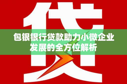 东平包银银行贷款助力小微企业发展的全方位解析