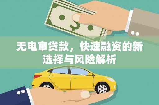 东平无电审贷款，快速融资的新选择与风险解析