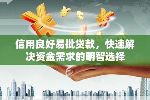 东平信用良好易批贷款，快速解决资金需求的明智选择