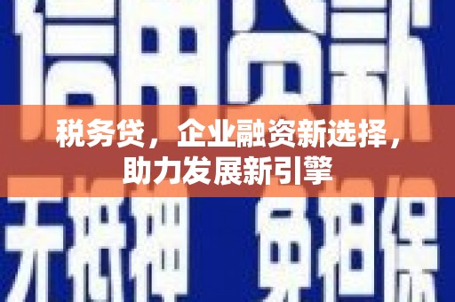 东平税务贷，企业融资新选择，助力发展新引擎