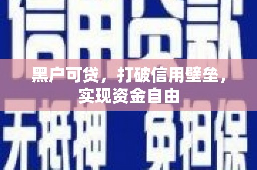 东平黑户可贷，打破信用壁垒，实现资金自由