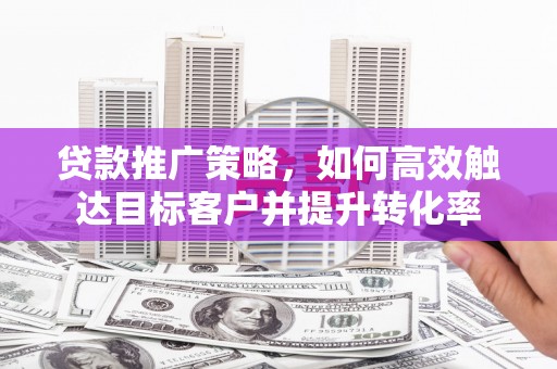 东平贷款推广策略，如何高效触达目标客户并提升转化率