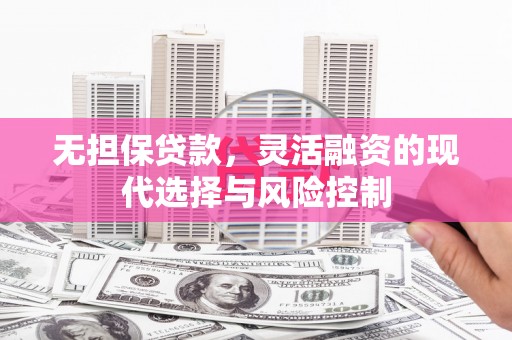 东平无担保贷款，灵活融资的现代选择与风险控制