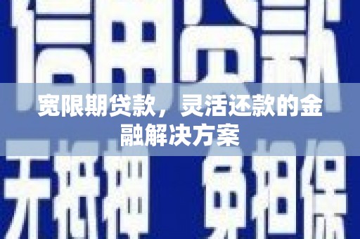 东平宽限期贷款，灵活还款的金融解决方案