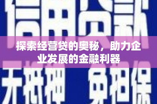东平探索经营贷的奥秘，助力企业发展的金融利器