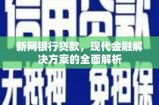 东平新网银行贷款，现代金融解决方案的全面解析