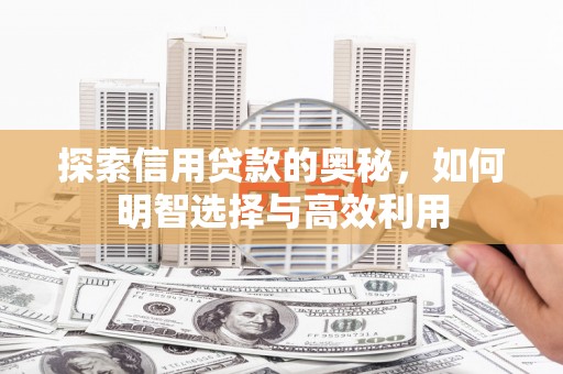 东平探索信用贷款的奥秘，如何明智选择与高效利用