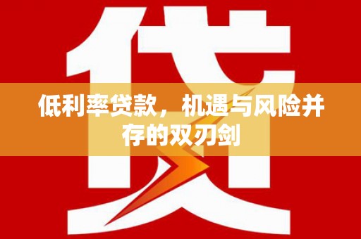 东平低利率贷款，机遇与风险并存的双刃剑
