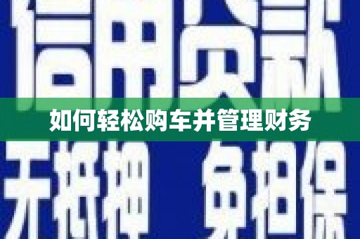 东平如何轻松购车并管理财务